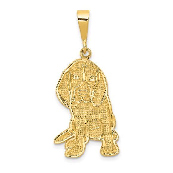 14k Yellow Gold Beagle Pendant - Picture 1 of 5